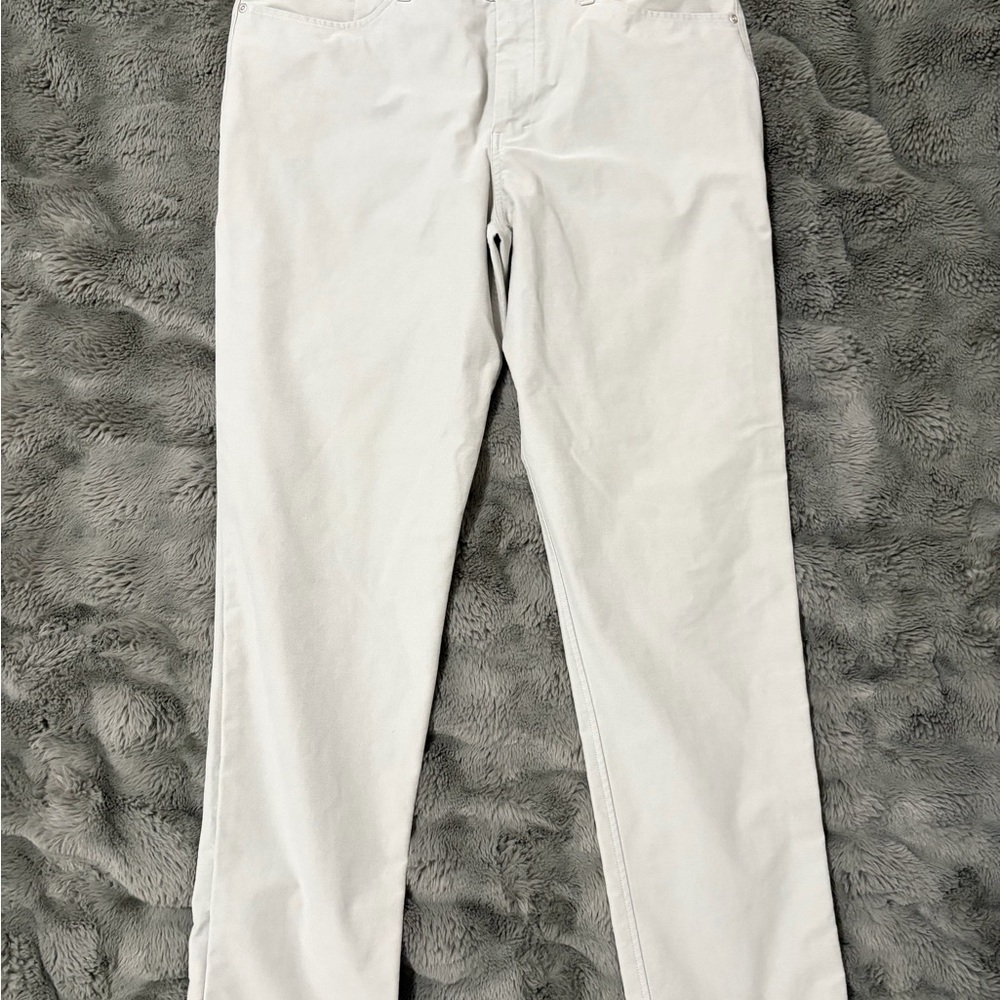 Lululemon ABC Classic Fit 5 Pocket Pants 35x32 Bone Stretch LM5AQJS